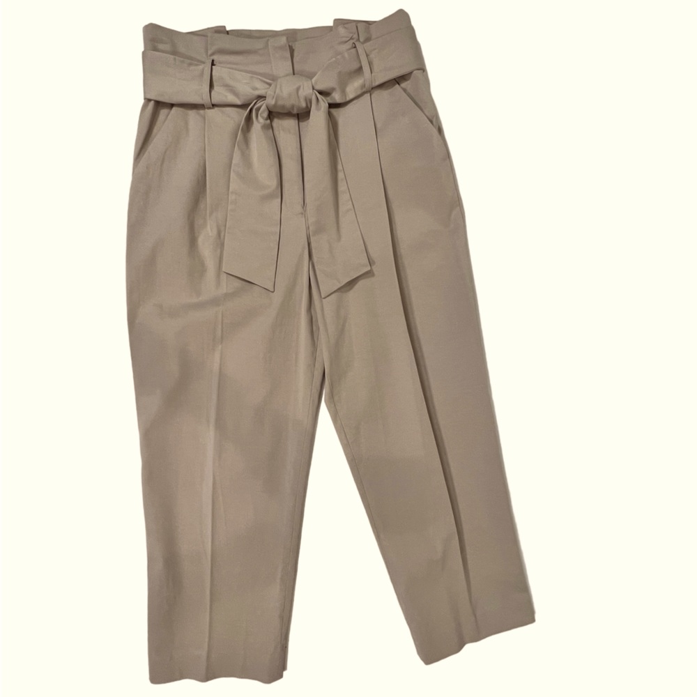 Gianni Bini High Waisted Pleated Khaki Dress Pants with Tie Size 8